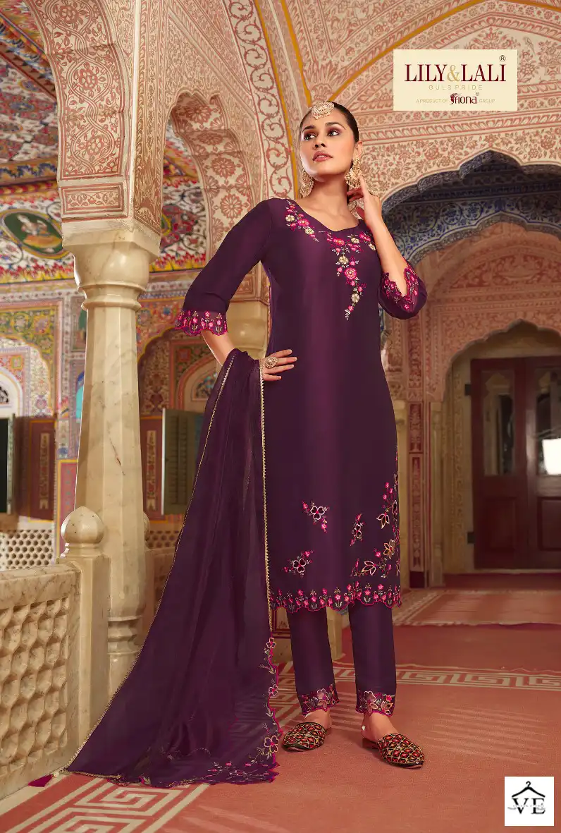 Lily & Lali Mirror Elegance Bemberg Silk Wholesale Designer Readymade Salwar Suit Catalog - Image 3