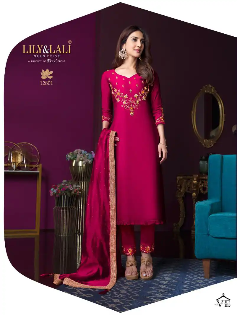 Lily & Lali Modern Ease Viscose Wholesale Designer Readymade Salwar Suit Catalog — Wholesale Salwar Suits, Lily & Lali wholesale from Surat - Gallery Image 3