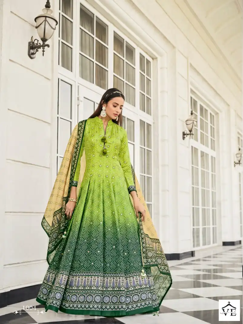 Virasat Morepinch Dola Silk Wholesale Gown With Dupatta Catalog — Wholesale Salwar Suits, MPA wholesale from Surat - Gallery Image 5