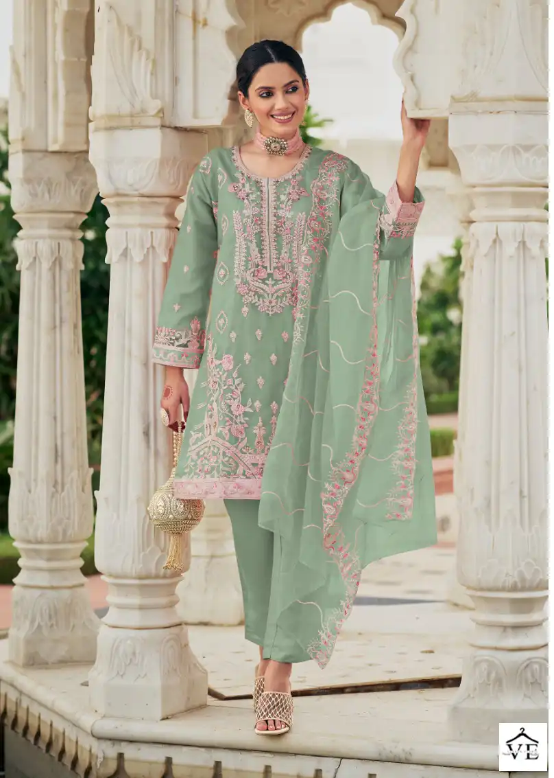 Mushq MR-122 Pure Ornganza Wholesale Pakistani Suit Catalog — Wholesale Salwar Suits, MPA wholesale from Surat — view 2