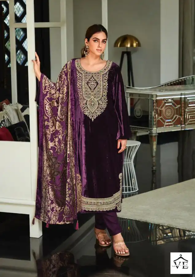 Deepsy Suits Murad Velvet Wholesale Heavy Embroidered Winter Wear Pakistanisalwar Suit Catalog — Wholesale Salwar Suits, MPA wholesale from Surat — view 5