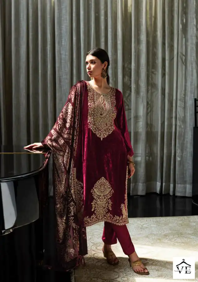 Deepsy Suits Murad Velvet Wholesale Heavy Embroidered Winter Wear Pakistanisalwar Suit Catalog — Wholesale Salwar Suits, MPA wholesale from Surat — view 3