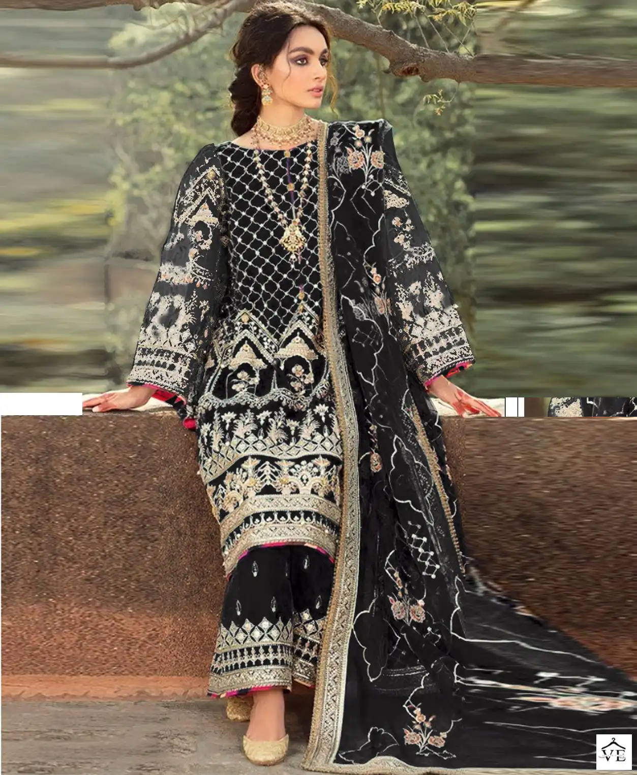 Mushq M 217 Organza Wholesale Designer Pakistani Salwar Suit Catalog — Wholesale Salwar Suits, MPA wholesale from Surat — view 1