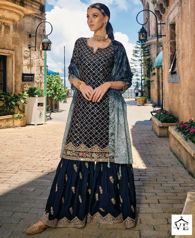 Zaveri Majestic Hit Design Heavy Chinon Wholesale Readymade Suits Catalog — Wholesale Salwar Suits, MPA wholesale from Surat — view 1