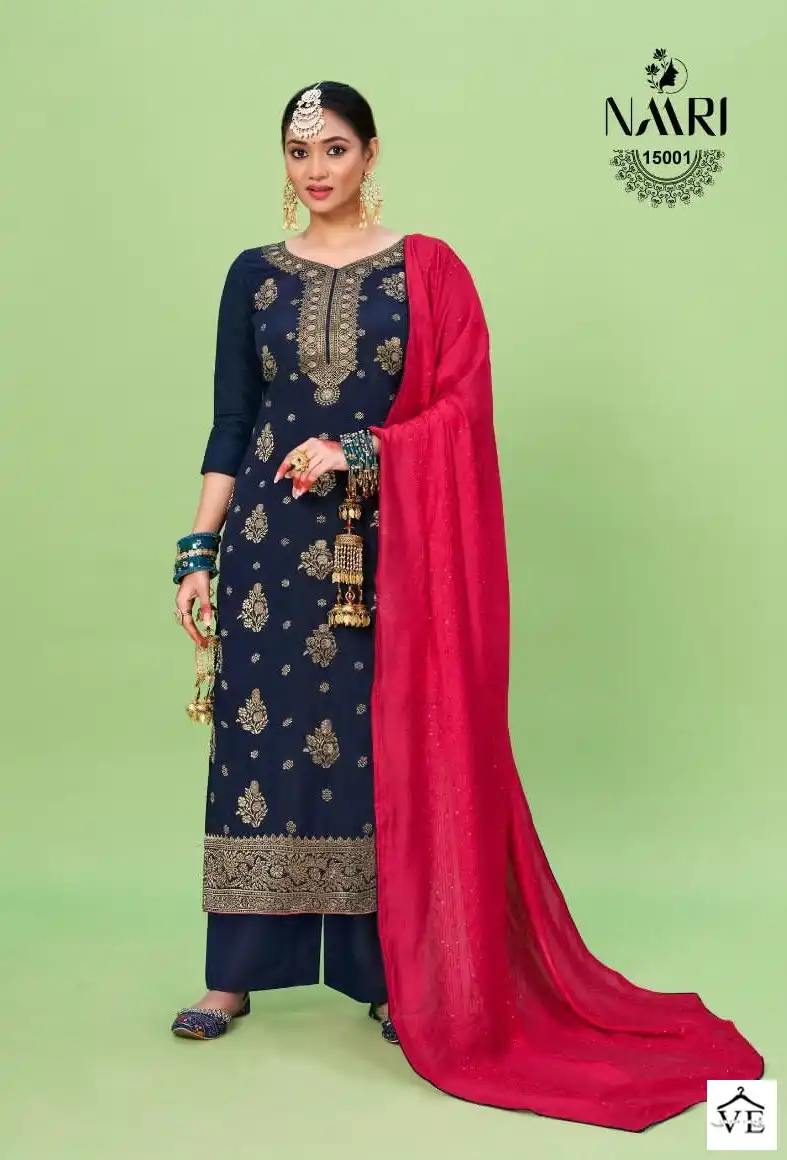 Naari Manya Muslin Jacard Wholesale Designer Salwar Suit Catalog — Wholesale Salwar Suits, MPA wholesale from Surat - Gallery Image 3