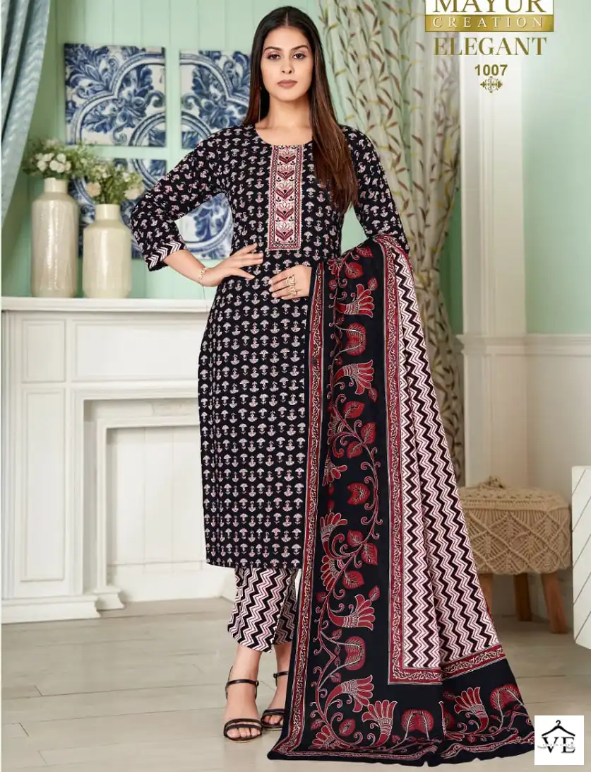 Mayur Elegant Vol 1 Pure Cotton Wholesale Salwar Suit Catalog — Wholesale Salwar Suits, Mayur Dress wholesale from Surat — view 1