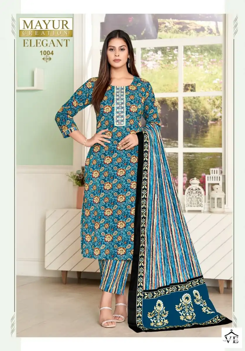 Mayur Elegant Vol 1 Pure Cotton Wholesale Salwar Suit Catalog — Wholesale Salwar Suits, Mayur Dress wholesale from Surat - Gallery Image 2