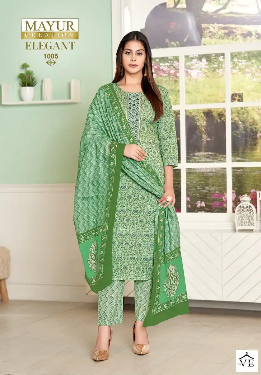 Mayur Elegant Vol 1 Pure Cotton Wholesale Salwar Suit Catalog — Wholesale Salwar Suits, Mayur Dress wholesale from Surat - Gallery Image 3