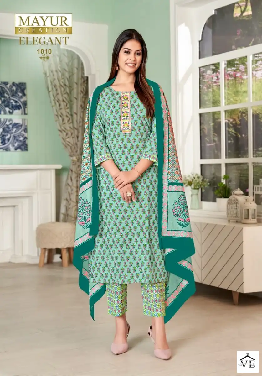 Mayur Elegant Vol 1 Pure Cotton Wholesale Salwar Suit Catalog — Wholesale Salwar Suits, Mayur Dress wholesale from Surat - Gallery Image 4