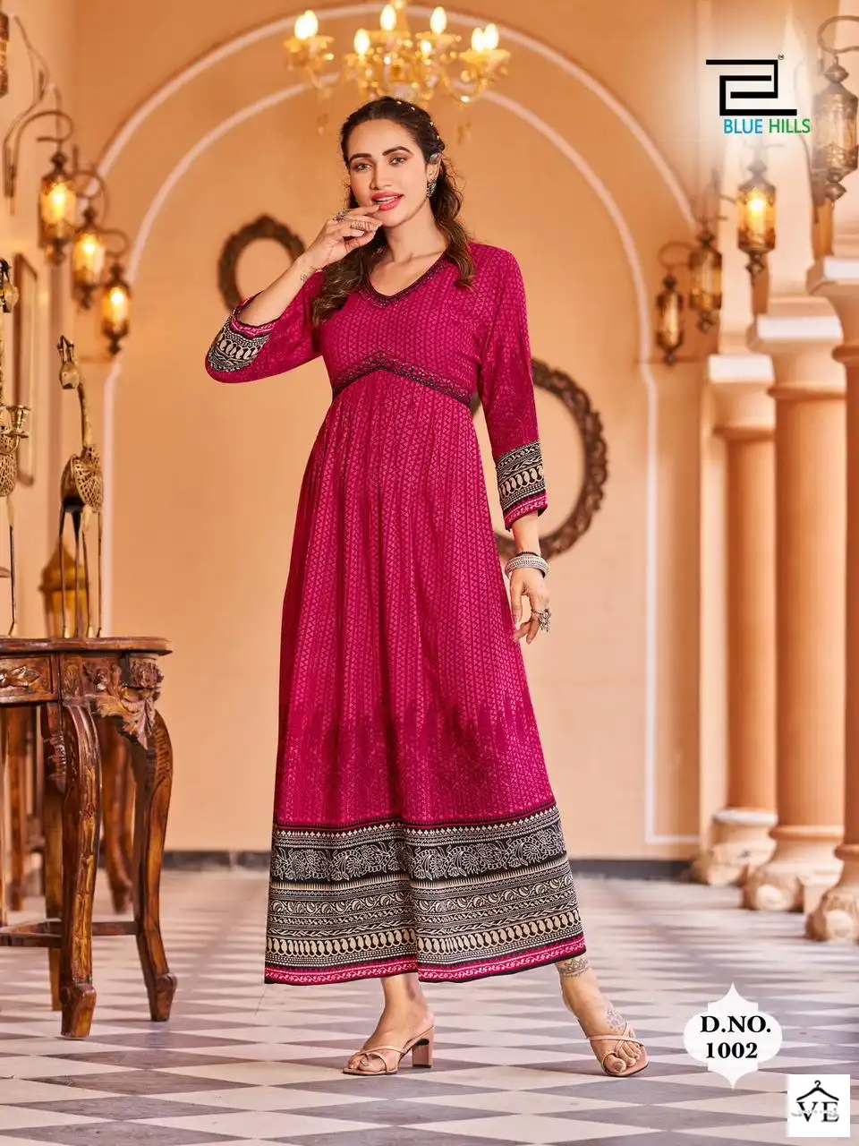 Blue Hills Monaco Rayon 14Kg Wholesale Long Gowns Catalog — Wholesale Kurtis, Blue Hills wholesale from Surat — view 2