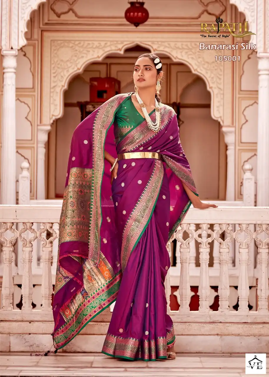 Rajyog Mrudula Silk Soft Banarasi Sil Wholesale Sarees Catalog - Image 3