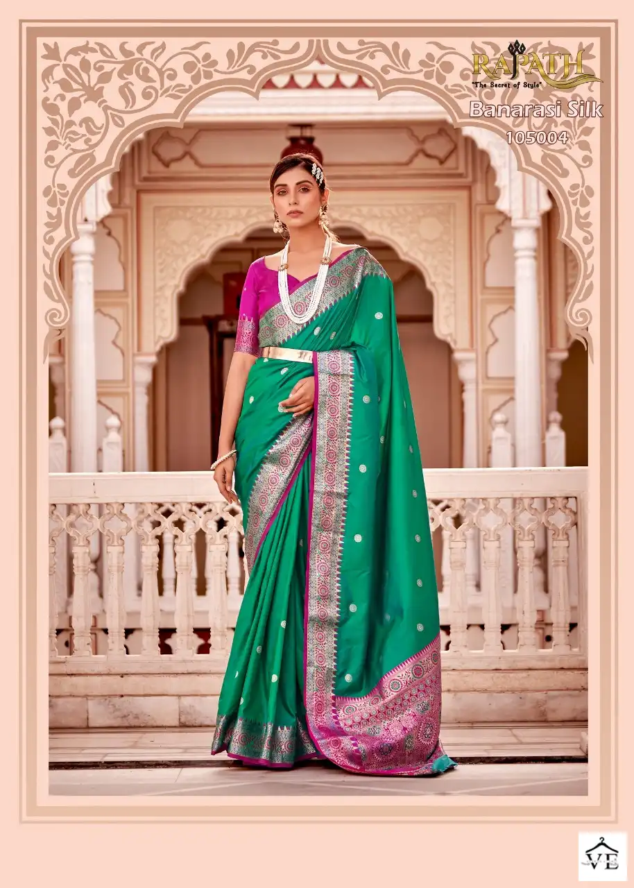 Rajyog Mrudula Silk Soft Banarasi Sil Wholesale Sarees Catalog - Image 4