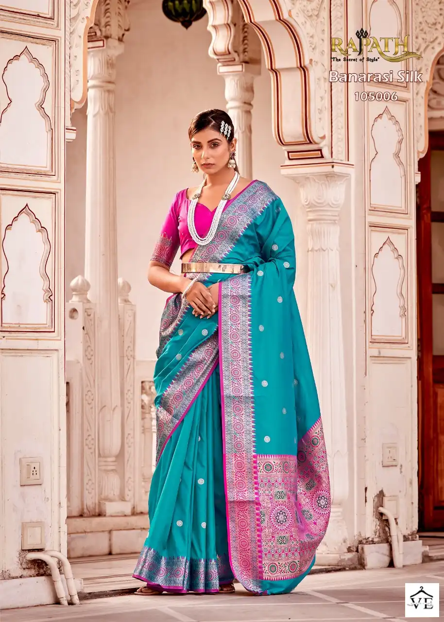 Rajyog Mrudula Silk Soft Banarasi Sil Wholesale Sarees Catalog - Image 5