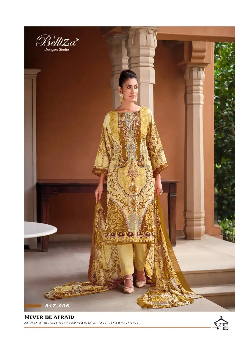 Belliza Designer Naira Vol 17 Pure Cotton Wholesale Designer Pakistani Salwar Suit Catalog — Wholesale Salwar Suits, Belliza Designer wholesale from Surat - Gallery Image 5