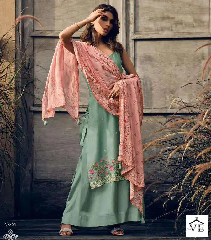 Varsha Naisha Pashmina Wholesale Fancy Embroidery Work Winter Salwar Suit Catalog — Wholesale Salwar Suits, Varsha wholesale from Surat — view 1