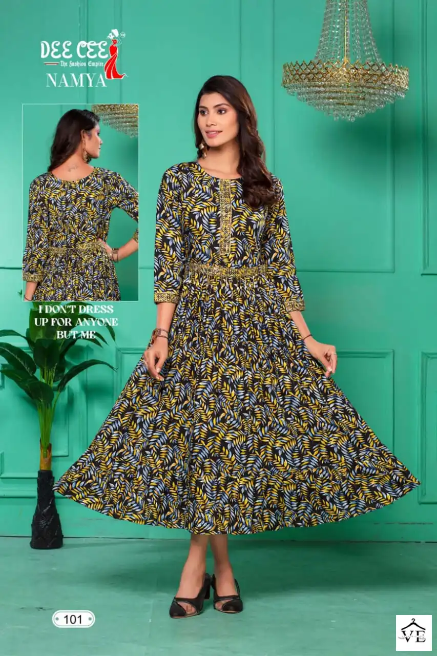 Deecee Namya Heavy Rayon Wholesale Long Kurtis Catalog — Wholesale Kurtis, MPA wholesale from Surat - Gallery Image 6