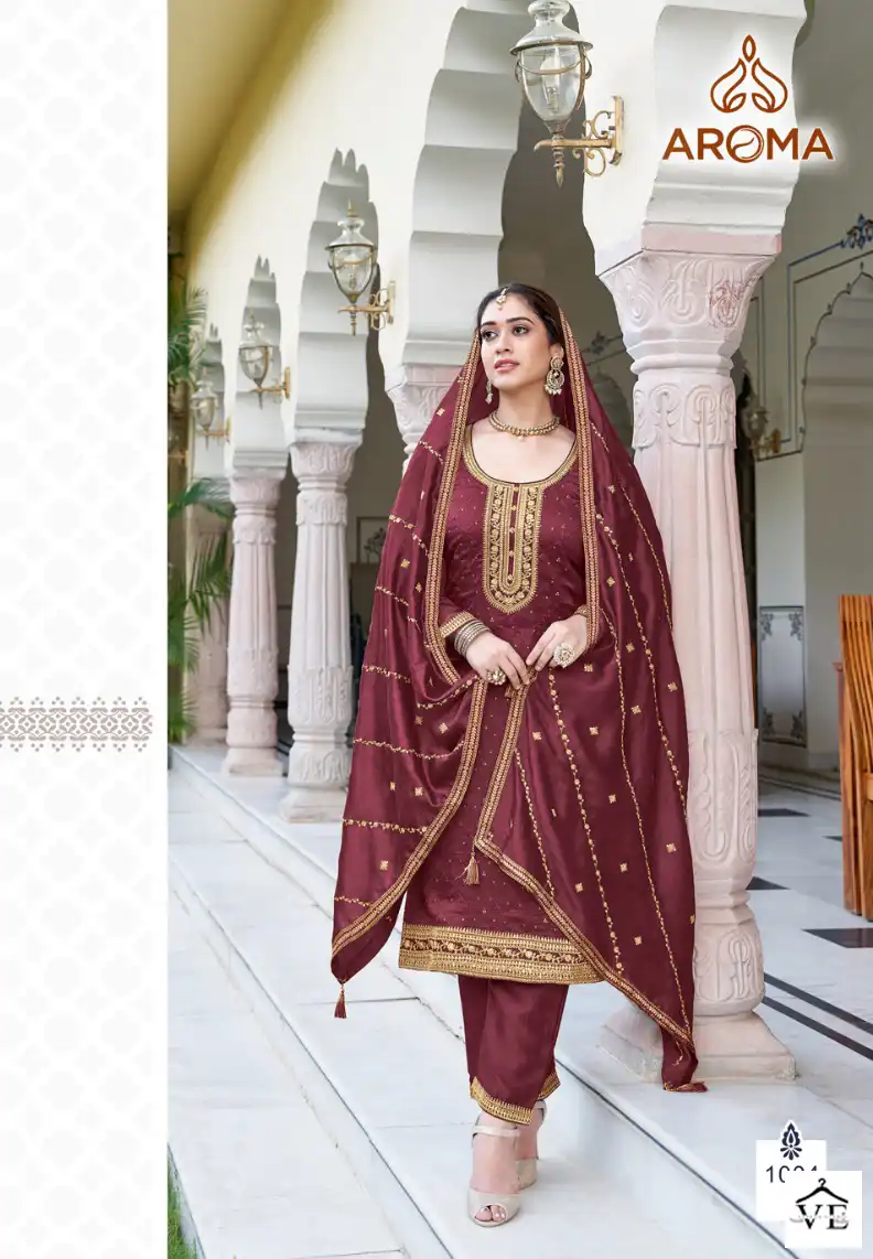 Aroma Nazara Real Premium Silk Wholesale Designer Salwar Suit Catalog — Wholesale Salwar Suits, MPA wholesale from Surat - Gallery Image 4