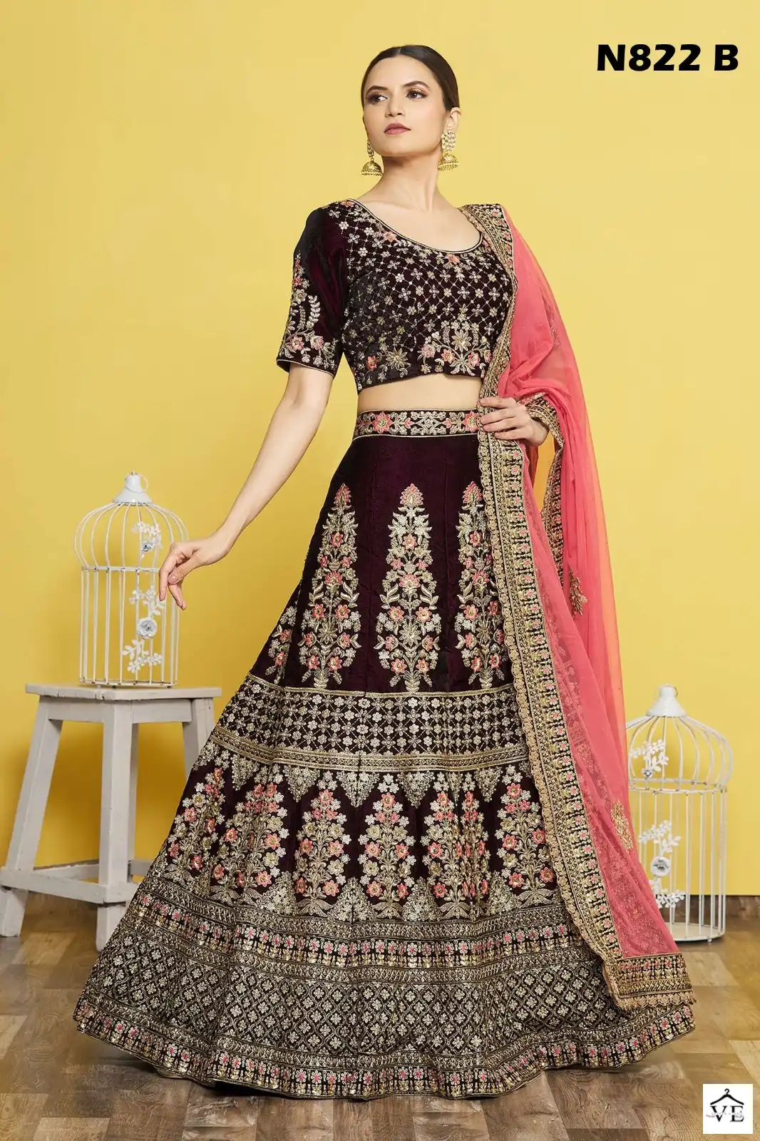 Mahotsav Nimaya - N800 Series Velvet Wholesale Bridal Lehenga Choli Catalog — Wholesale Lehenga, MPA wholesale from Surat - Gallery Image 3