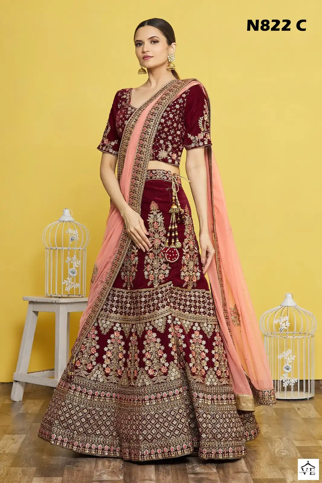 Mahotsav Nimaya - N800 Series Velvet Wholesale Bridal Lehenga Choli Catalog — Wholesale Lehenga, MPA wholesale from Surat - Gallery Image 4