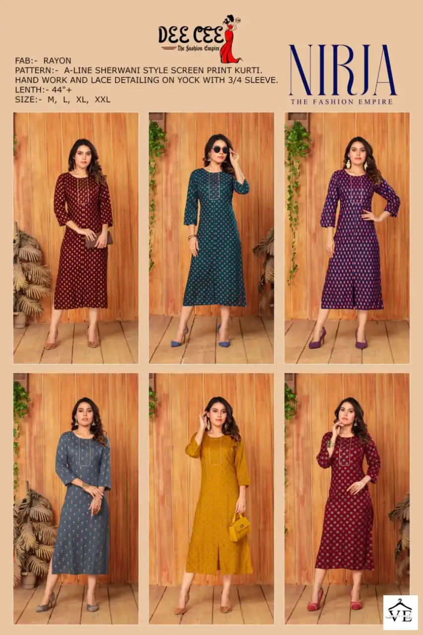 Dee Cee Nirja Rayon Wholesale Kurti Catalog — Wholesale Kurtis, MPA wholesale from Surat — view 7