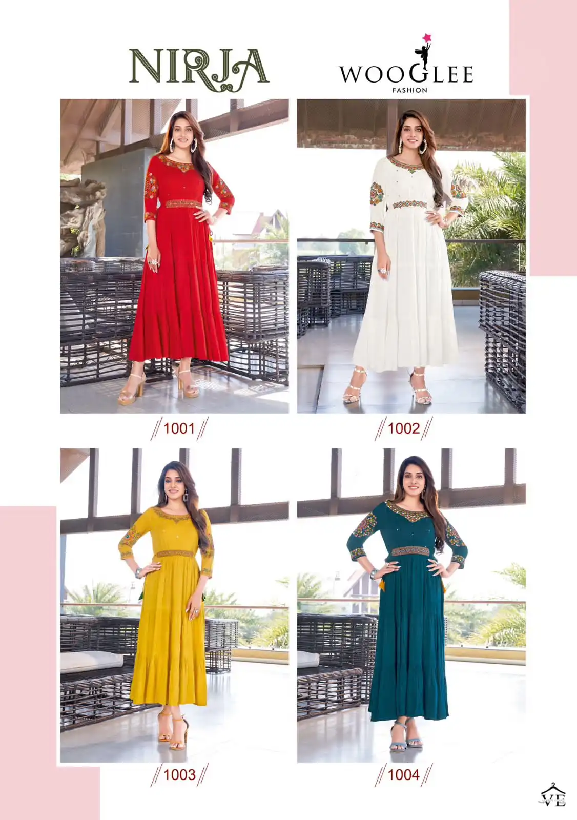 Wooglee Nirja Rayon Wrinkle Wholesale Designer Long Kurtis Catalog — Wholesale Kurtis, MPA wholesale from Surat — view 5