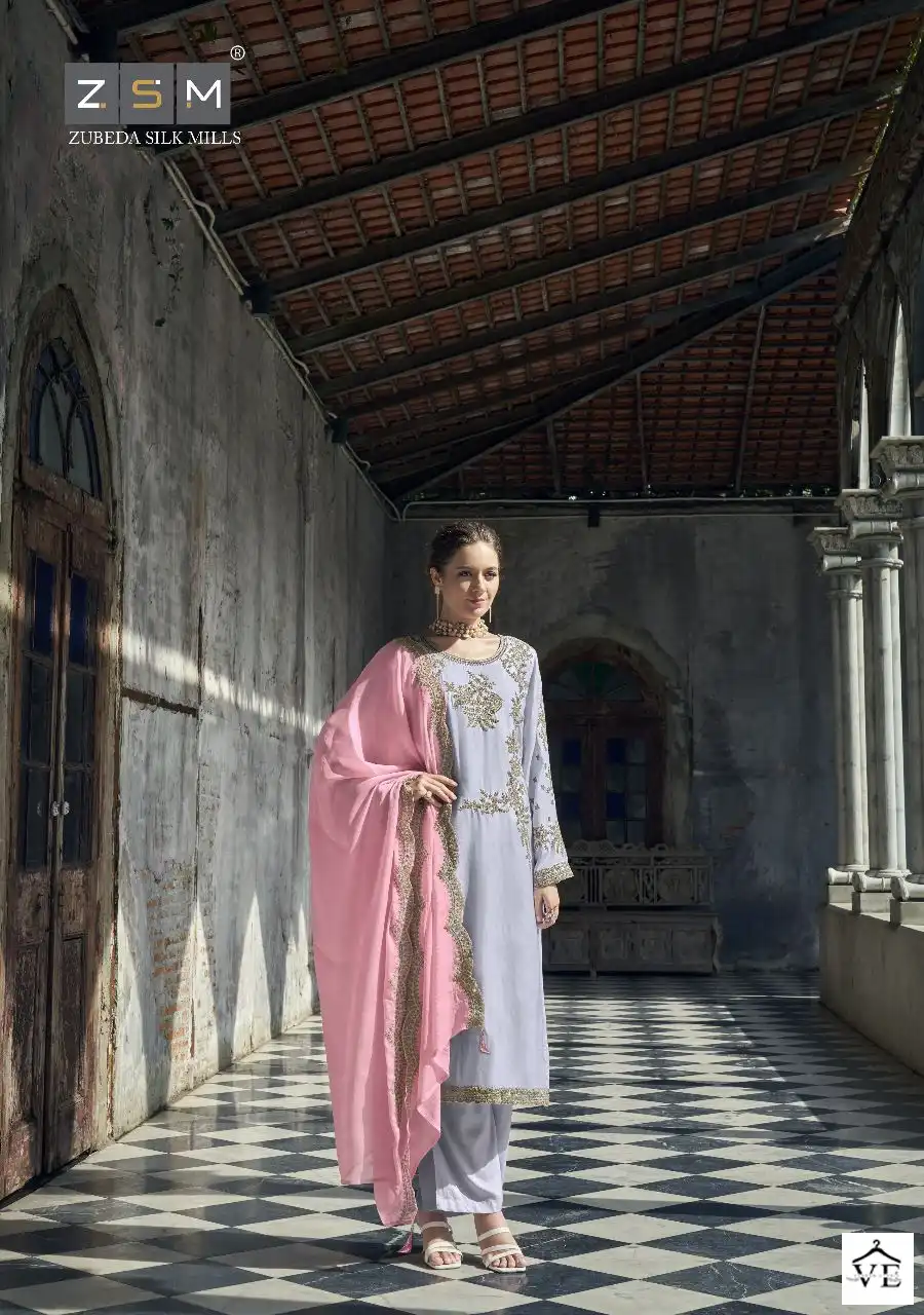 Z.S.M Noor E Jahan Pure Viscose Maslin Wholesale Designer Salwar Suit Catalog — Wholesale Salwar Suits, MPA wholesale from Surat - Gallery Image 4