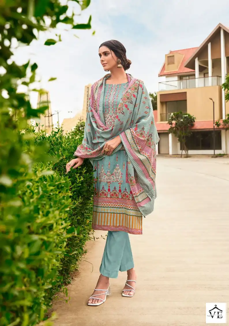 Cosmos Noor Embroidered Vol 2 Lawn Cotton Wholesale Self Embroidery Work Pakistani Salwar Suit Catalog — Wholesale Salwar Suits, MPA wholesale from Surat - Gallery Image 5