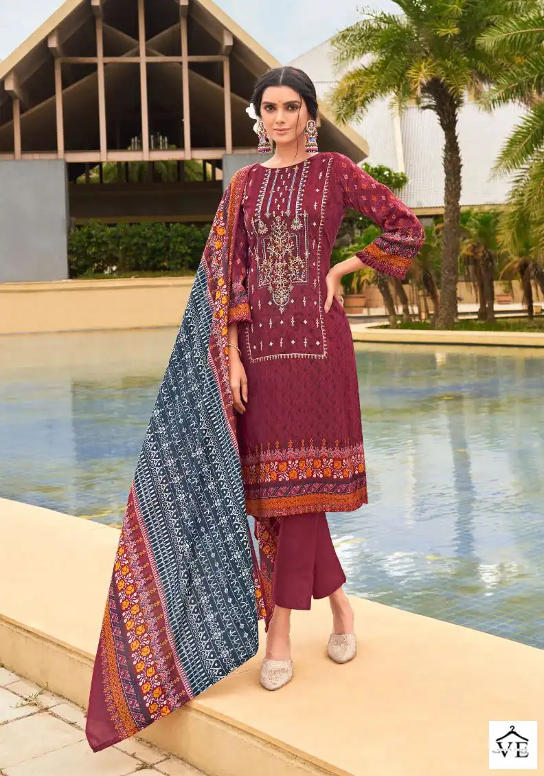Cosmos Noor Embroidered Vol 2 Lawn Cotton Wholesale Self Embroidery Work Pakistani Salwar Suit Catalog — Wholesale Salwar Suits, MPA wholesale from Surat - Gallery Image 7