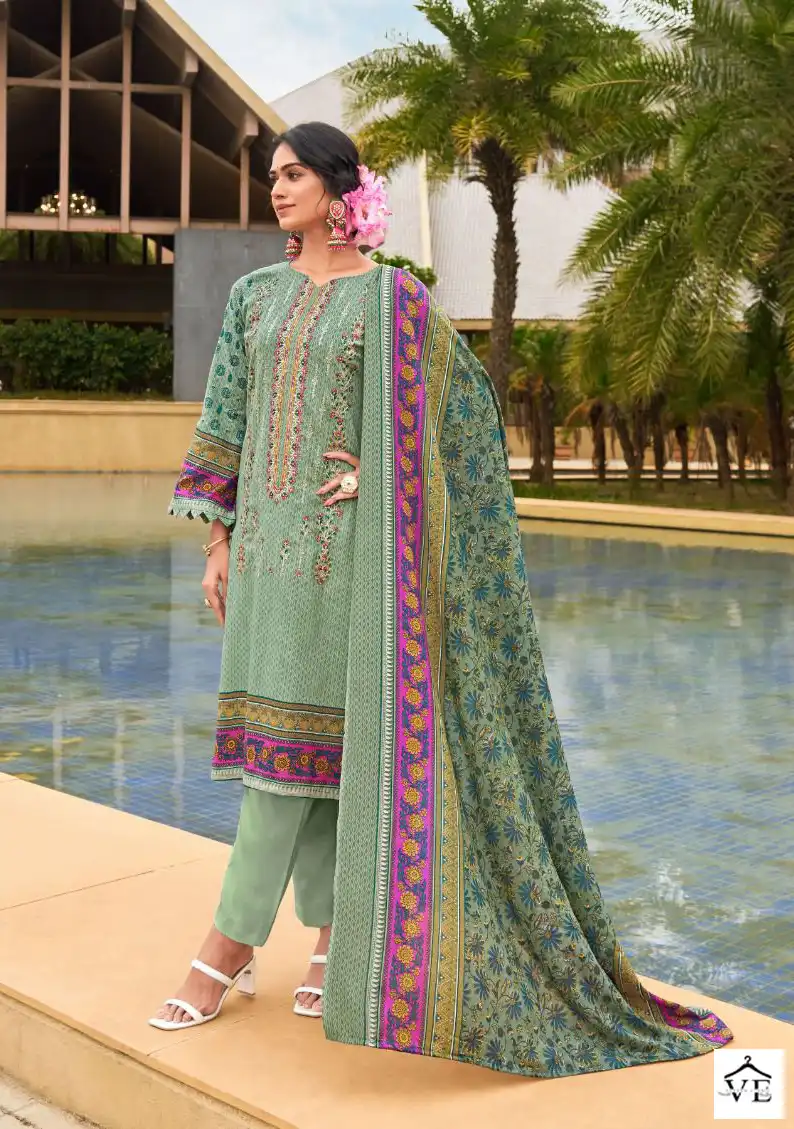 Cosmos Noor Embroidered Vol 2 Lawn Cotton Wholesale Self Embroidery Work Pakistani Salwar Suit Catalog — Wholesale Salwar Suits, MPA wholesale from Surat - Gallery Image 2