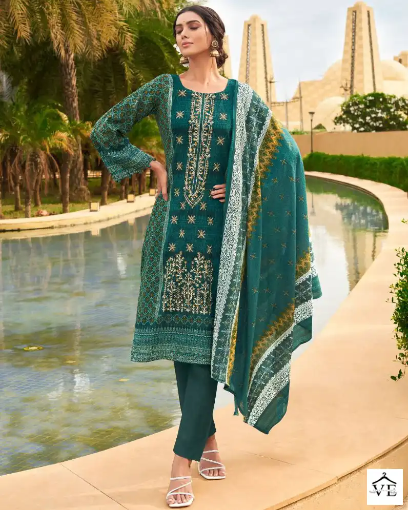 Cosmos Noor Embroidered Vol 2 Lawn Cotton Wholesale Self Embroidery Work Pakistani Salwar Suit Catalog — Wholesale Salwar Suits, MPA wholesale from Surat — view 1