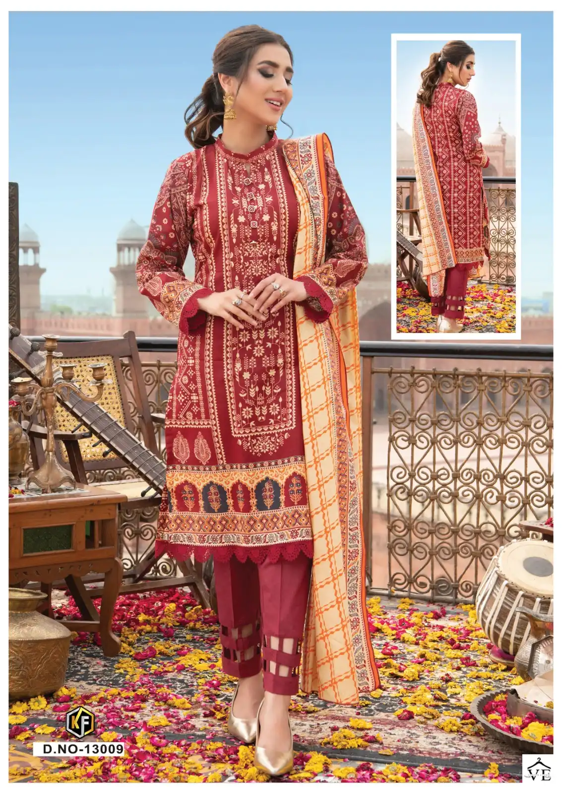 Keval Fab Noor Jaan Vol 13 Heavy Cotton Wholesale Pakistani Salwar Suit Catalog — Wholesale Salwar Suits, Keval Fab wholesale from Surat - Gallery Image 9