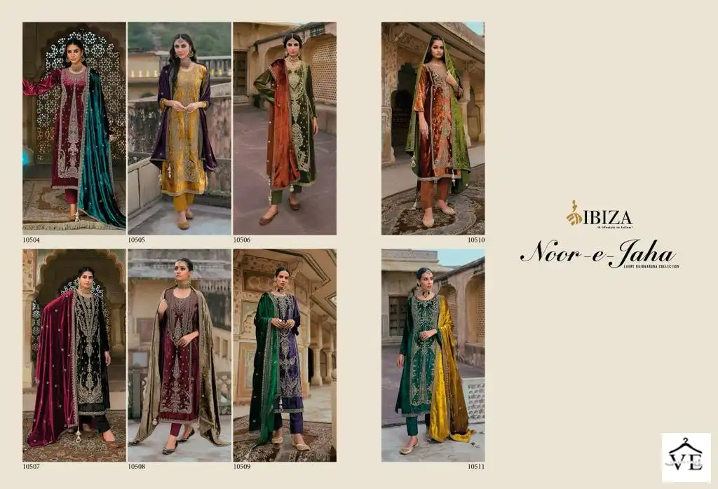 Ibiza Noore E Jaha Pure Rommanian Viscose Velvet Wholesale Designer Winter Wear Salwar Suit Catalog — Wholesale Salwar Suits, MPA wholesale from Surat — view 10