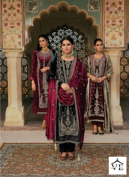 Ibiza Noore E Jaha Pure Rommanian Viscose Velvet Wholesale Designer Winter Wear Salwar Suit Catalog — Wholesale Salwar Suits, MPA wholesale from Surat - Gallery Image 2