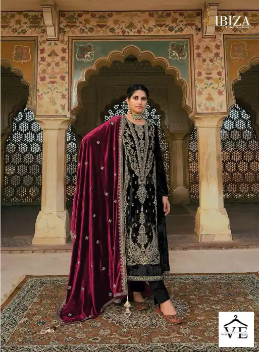 Ibiza Noore E Jaha Pure Rommanian Viscose Velvet Wholesale Designer Winter Wear Salwar Suit Catalog — Wholesale Salwar Suits, MPA wholesale from Surat - Gallery Image 3