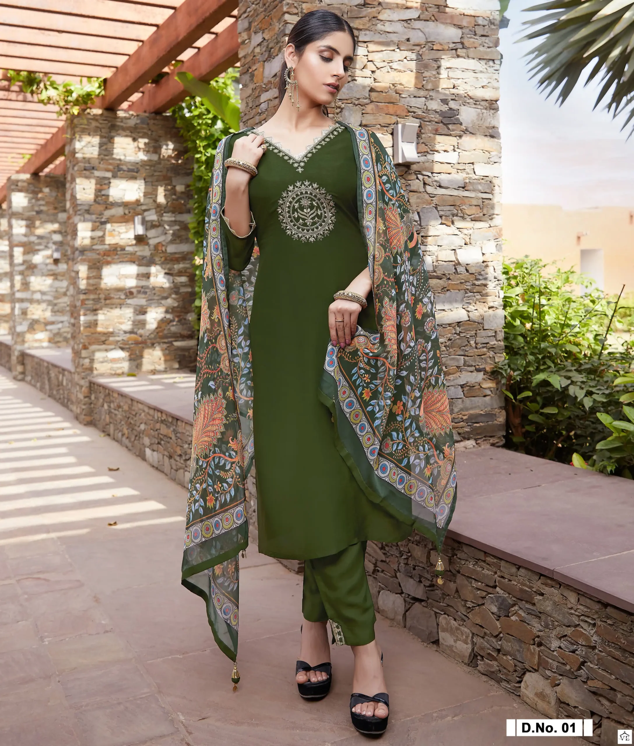 Ossm Noorie Pure Viscose Russian/Dola Silk Wholesale Designer Readymade Salwar Suit Catalog — Wholesale Salwar Suits, MPA wholesale from Surat — view 1