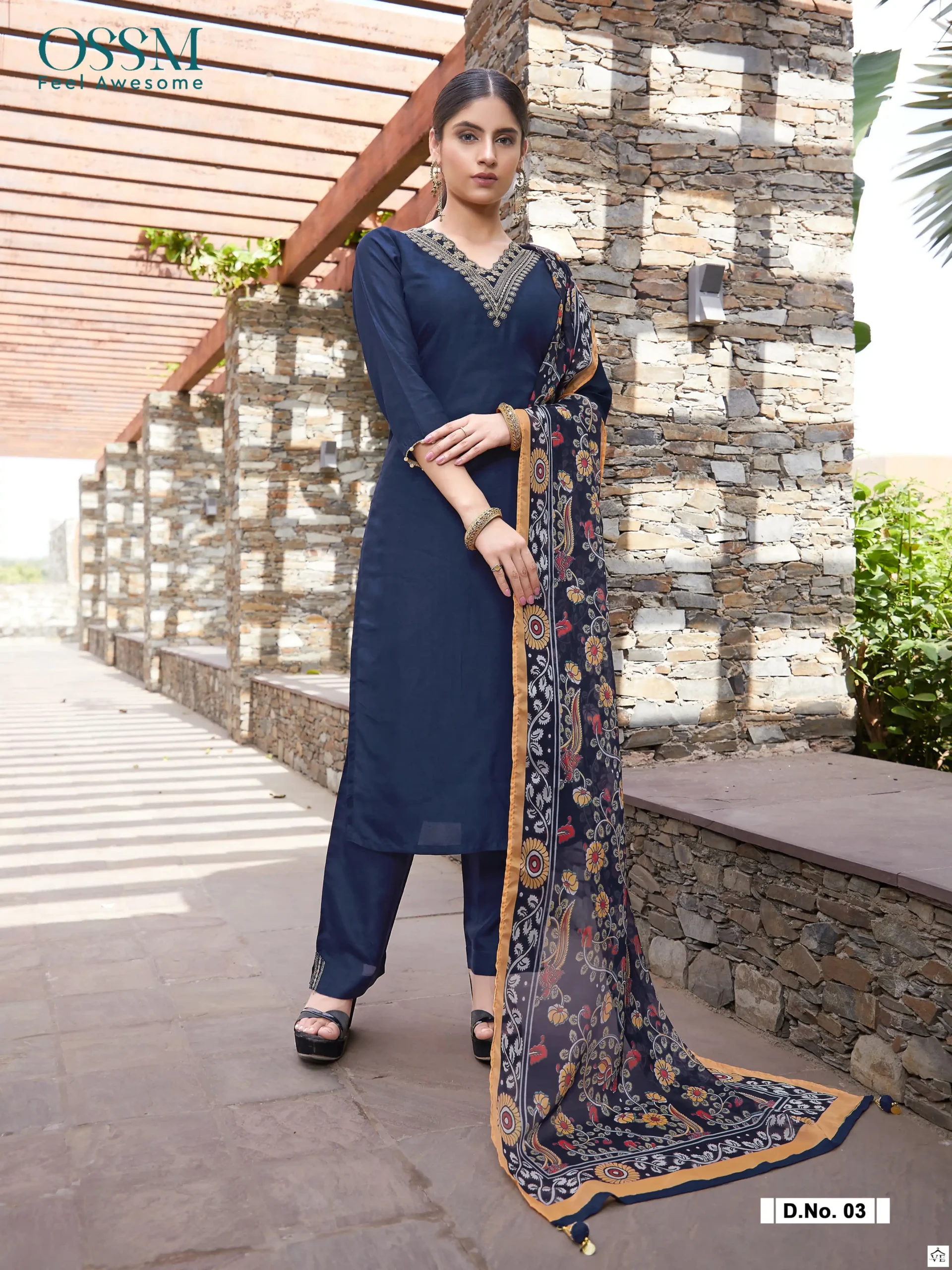 Ossm Noorie Pure Viscose Russian/Dola Silk Wholesale Designer Readymade Salwar Suit Catalog — Wholesale Salwar Suits, MPA wholesale from Surat - Gallery Image 3