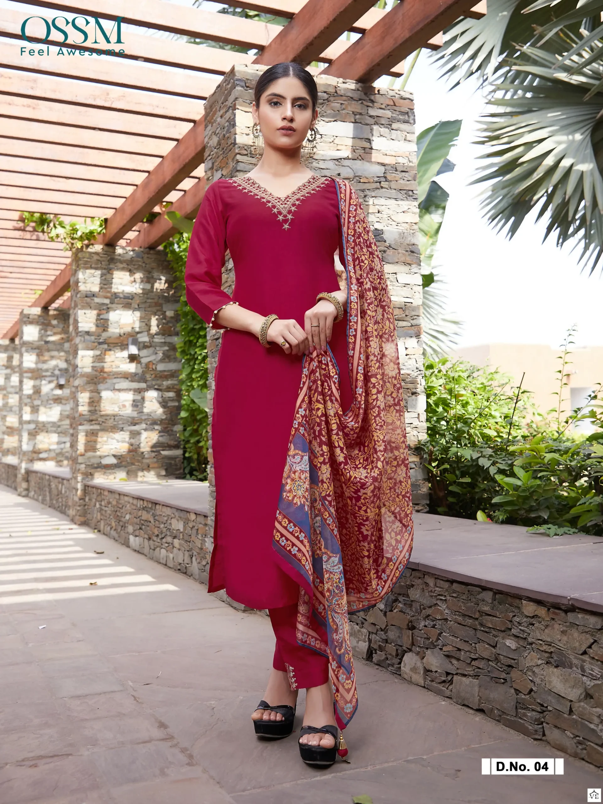 Ossm Noorie Pure Viscose Russian/Dola Silk Wholesale Designer Readymade Salwar Suit Catalog — Wholesale Salwar Suits, MPA wholesale from Surat - Gallery Image 4