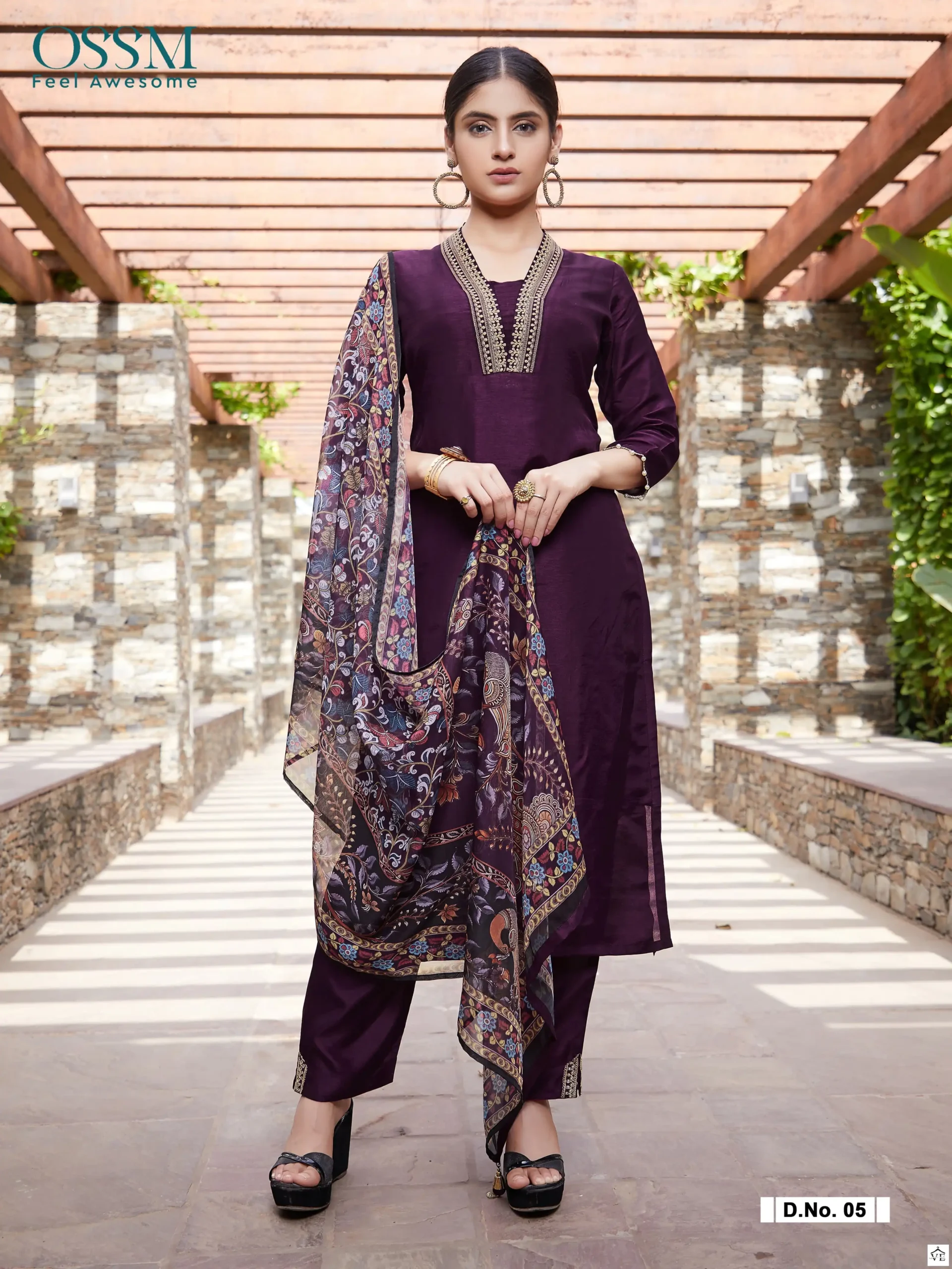 Ossm Noorie Pure Viscose Russian/Dola Silk Wholesale Designer Readymade Salwar Suit Catalog — Wholesale Salwar Suits, MPA wholesale from Surat - Gallery Image 5