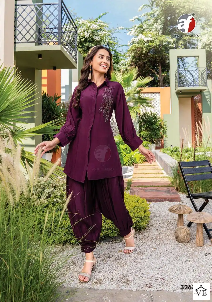 Anju Fabric Natural Pure Natural Crepe Wholesale Designer Kurti With Pant Catalog — Wholesale Kurtis, MPA wholesale from Surat - Gallery Image 5