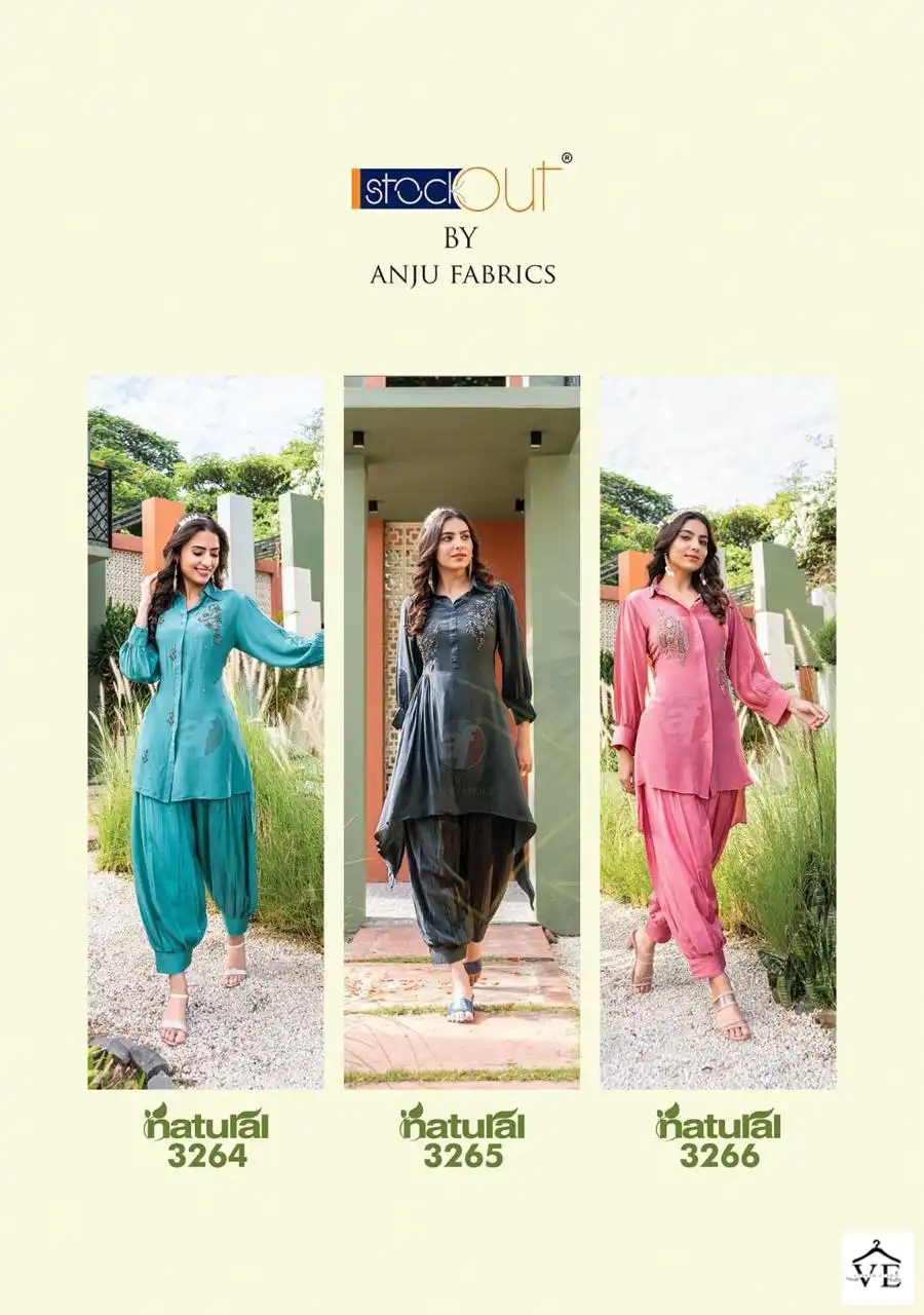 Anju Fabric Natural Pure Natural Crepe Wholesale Designer Kurti With Pant Catalog — Wholesale Kurtis, MPA wholesale from Surat — view 7