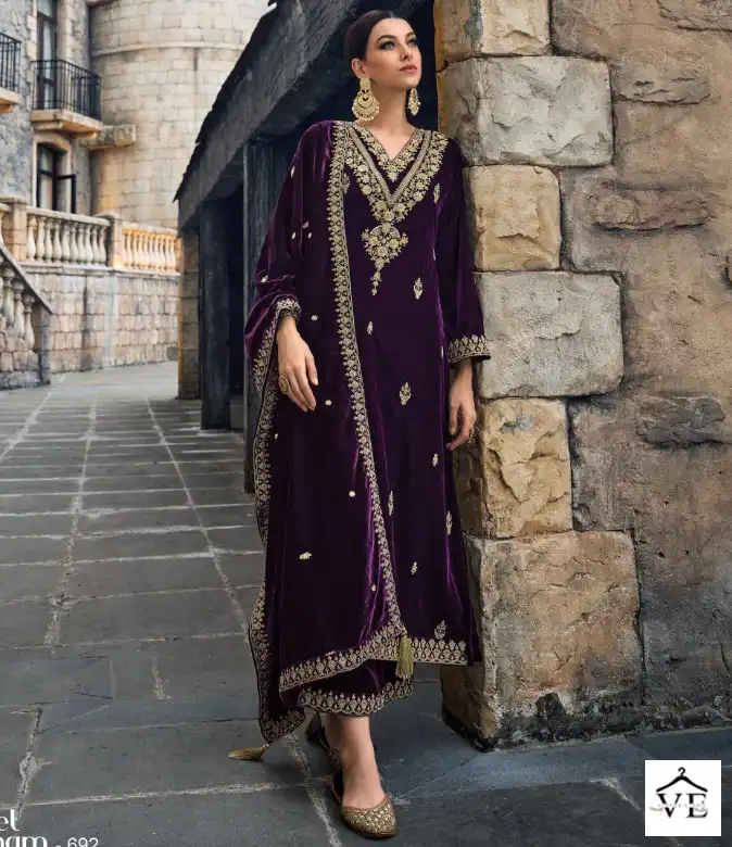 Kilory Trends Noor-E-Ishq Premium Velvet Wholesale Designer Winter Salwar Suit Catalog — Wholesale Salwar Suits, MPA wholesale from Surat — view 1