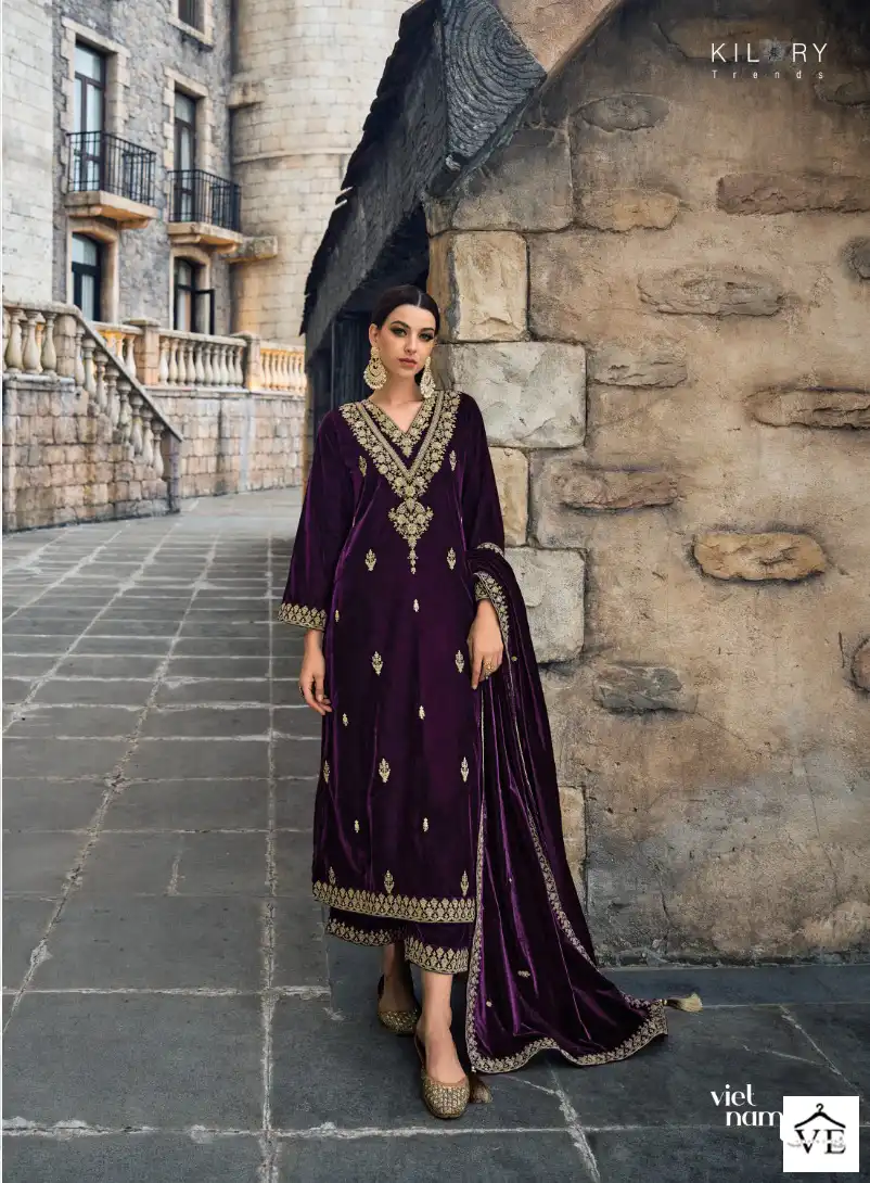 Kilory Trends Noor-E-Ishq Premium Velvet Wholesale Designer Winter Salwar Suit Catalog — Wholesale Salwar Suits, MPA wholesale from Surat - Gallery Image 6