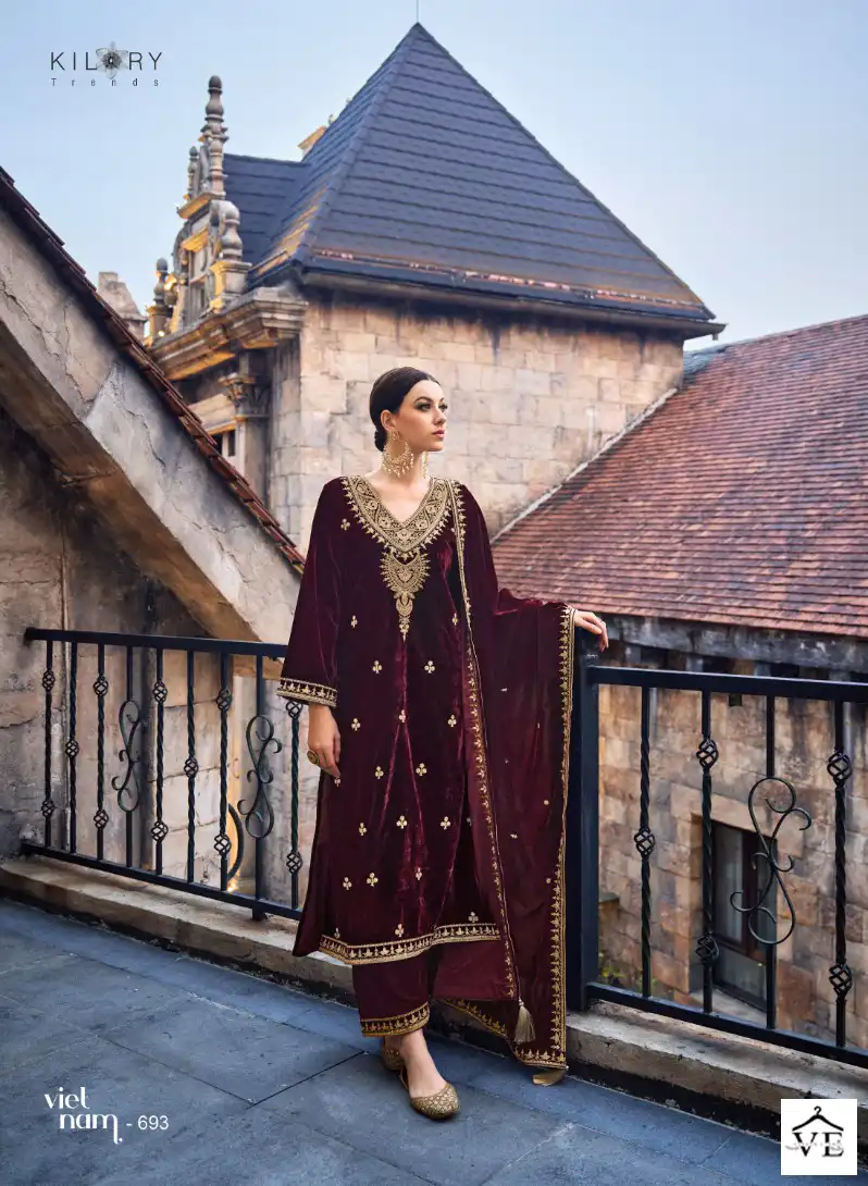 Kilory Trends Noor-E-Ishq Premium Velvet Wholesale Designer Winter Salwar Suit Catalog — Wholesale Salwar Suits, MPA wholesale from Surat - Gallery Image 7