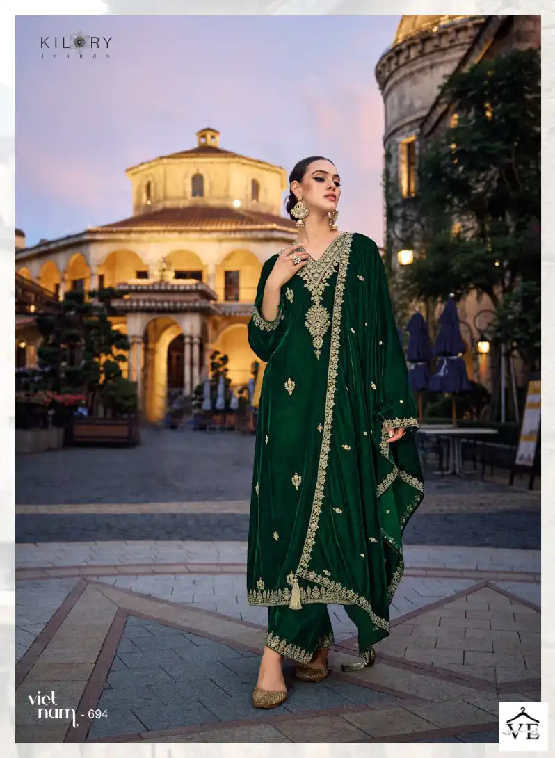 Kilory Trends Noor-E-Ishq Premium Velvet Wholesale Designer Winter Salwar Suit Catalog — Wholesale Salwar Suits, MPA wholesale from Surat — view 8
