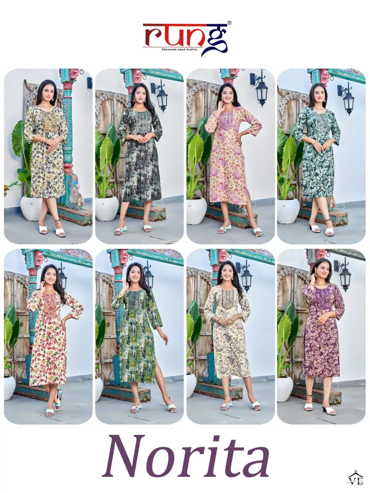 Rung Norita Heavy Foil Rayon Wholesale Long Kurtis Catalog — Wholesale Kurtis, MPA wholesale from Surat — view 8