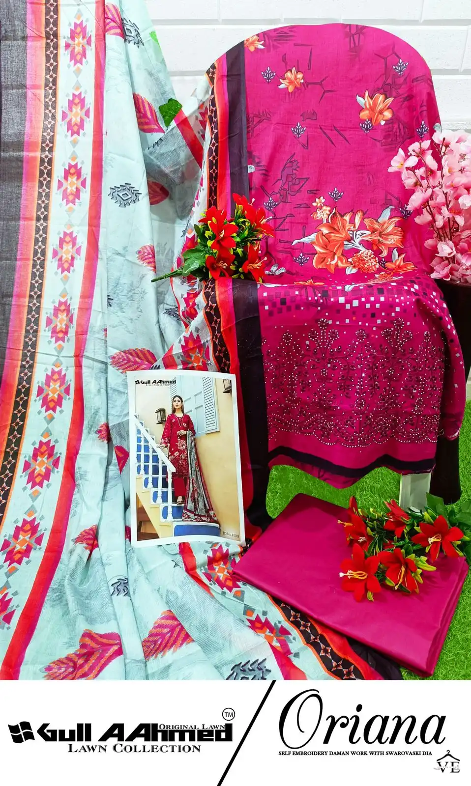 Gull Aahmed Oriana Lawn Cotton Wholesale Self Embroidery Pakistani Salwar Suit Catalog — Wholesale Salwar Suits, MPA wholesale from Surat - Gallery Image 3
