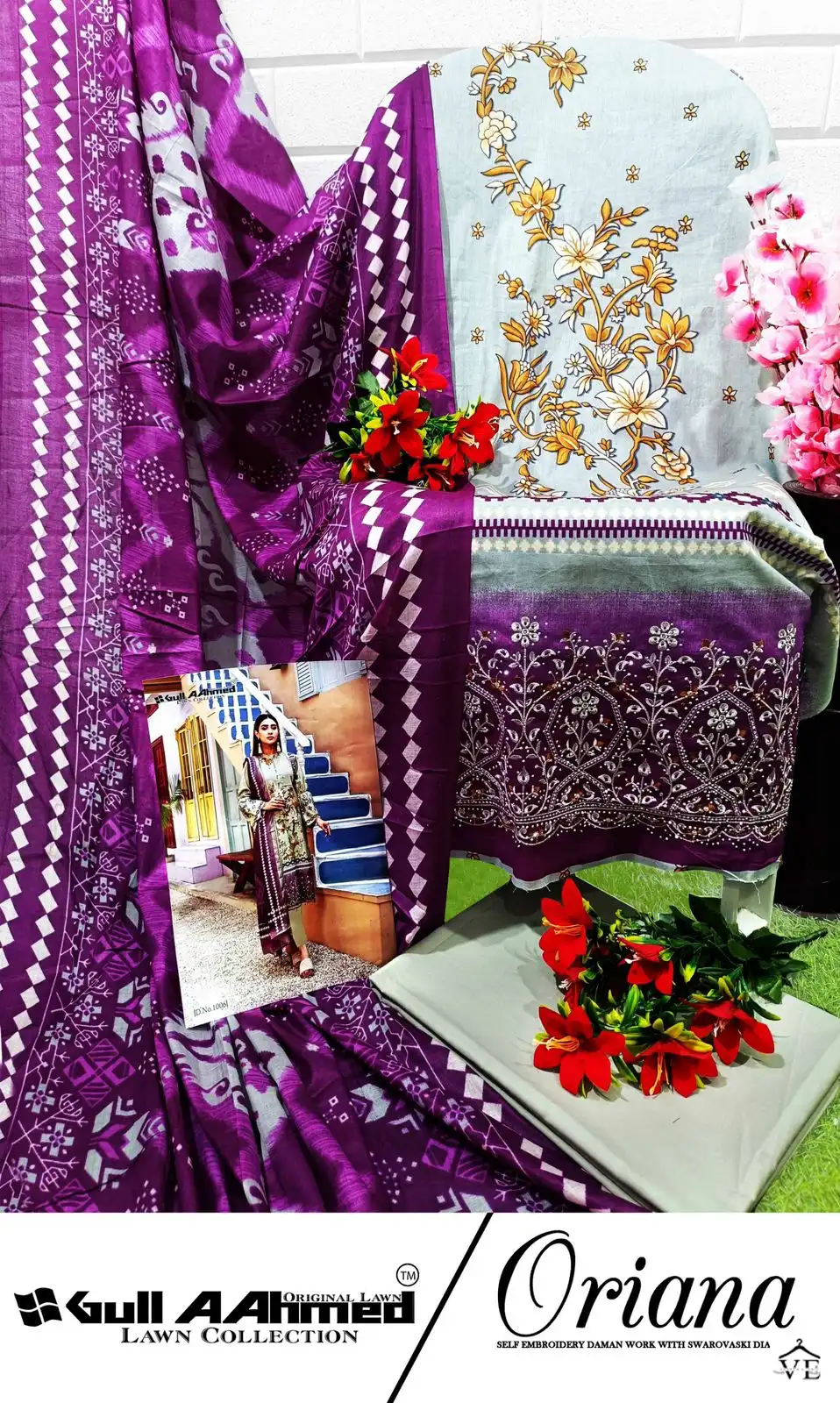 Gull Aahmed Oriana Lawn Cotton Wholesale Self Embroidery Pakistani Salwar Suit Catalog — Wholesale Salwar Suits, MPA wholesale from Surat - Gallery Image 18