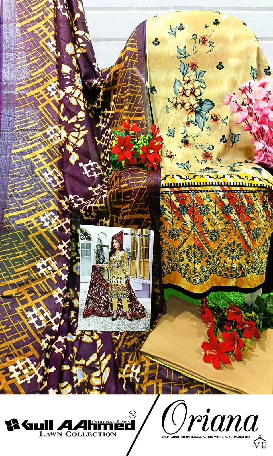 Gull Aahmed Oriana Lawn Cotton Wholesale Self Embroidery Pakistani Salwar Suit Catalog — Wholesale Salwar Suits, MPA wholesale from Surat - Gallery Image 12