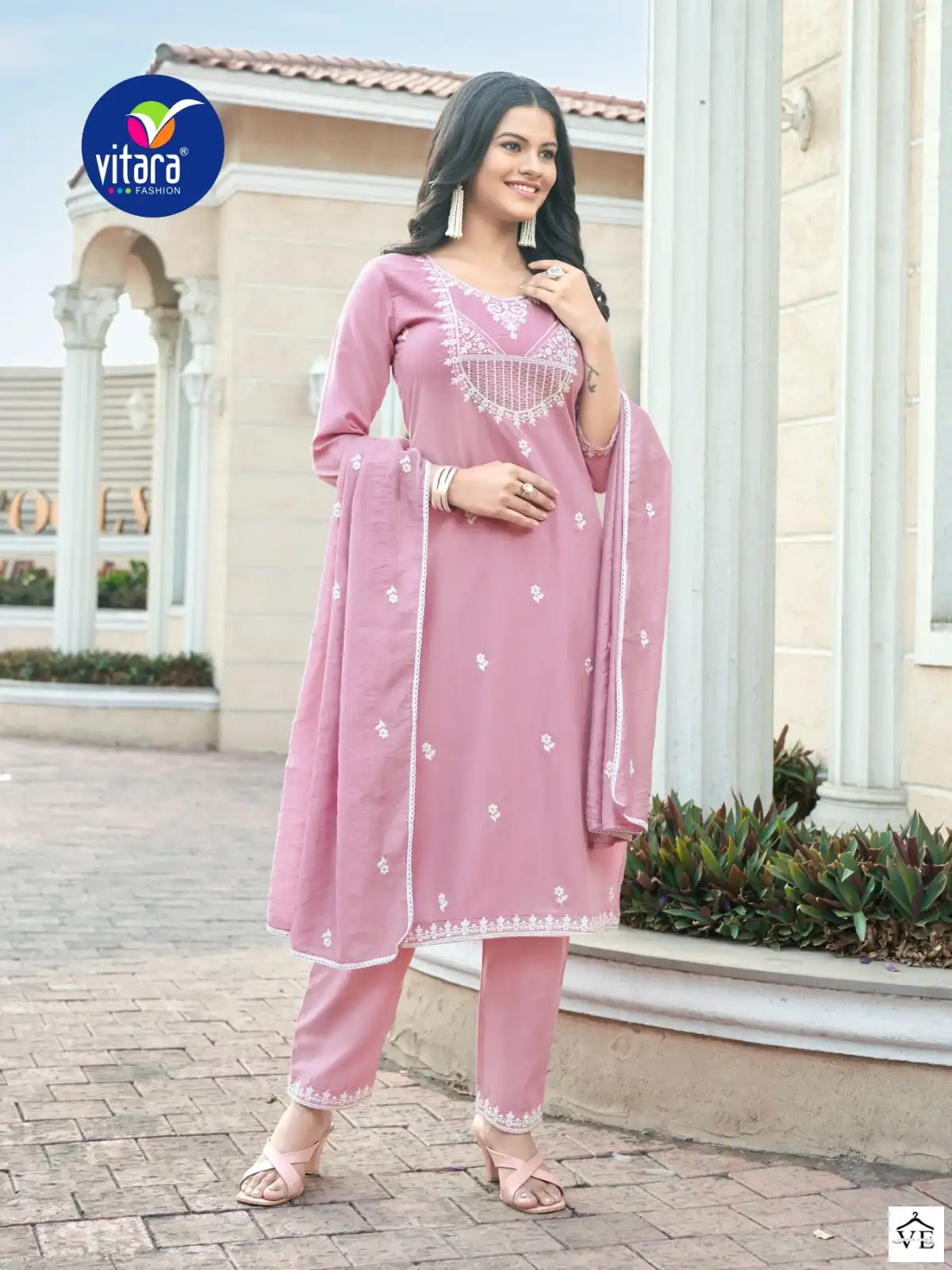 Vitara Fashion Ornet Tesla Slub Cotton Wholesale Readymade Salwar Suit Catalog — Wholesale Salwar Suits, MPA wholesale from Surat - Gallery Image 2