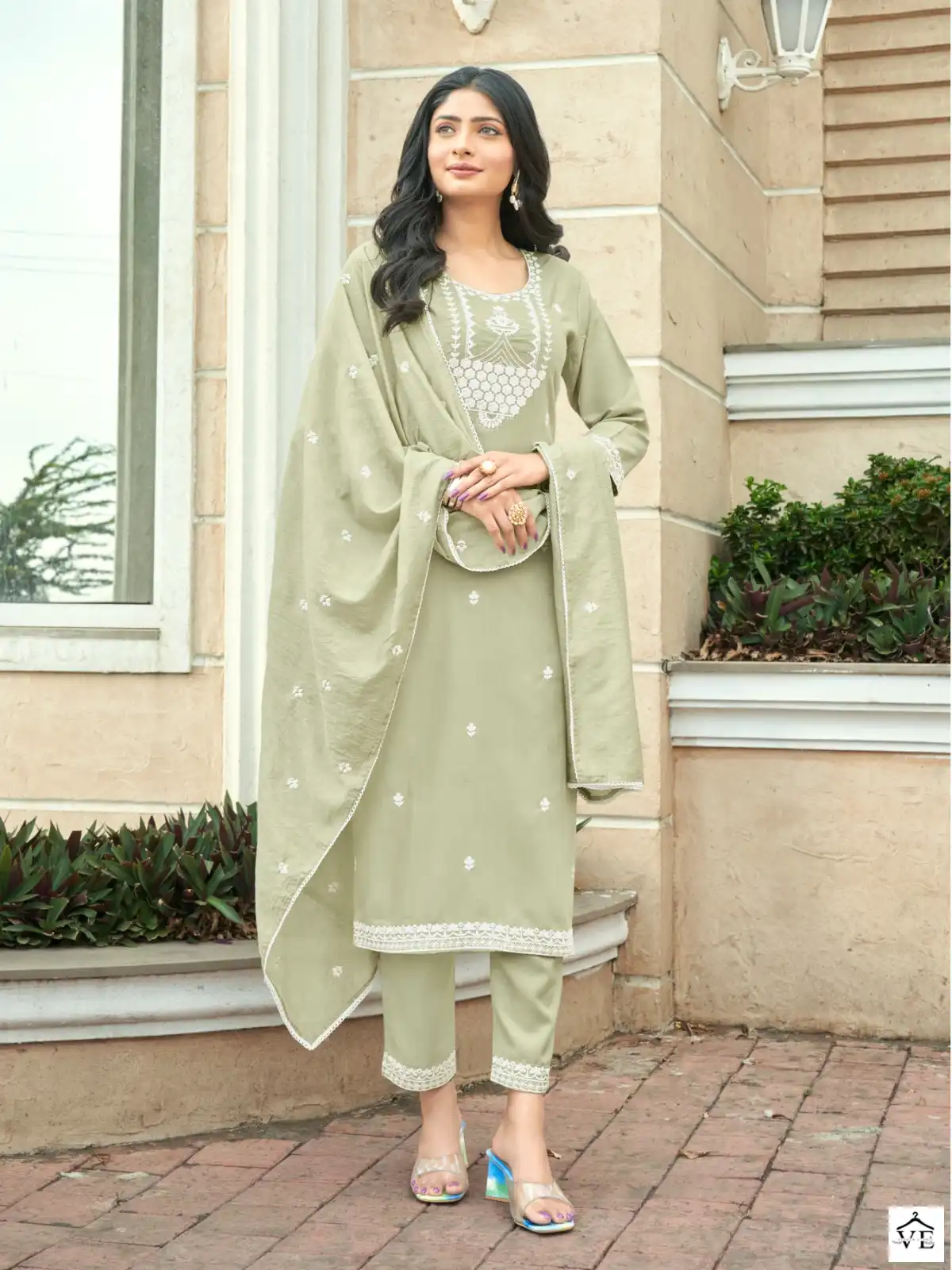 Vitara Fashion Ornet Tesla Slub Cotton Wholesale Readymade Salwar Suit Catalog — Wholesale Salwar Suits, MPA wholesale from Surat - Gallery Image 4